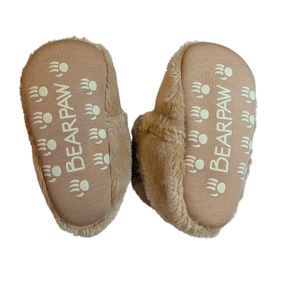 Bearpaw Fuzzy Baby Slippers Size 3 (6 to 9 months)